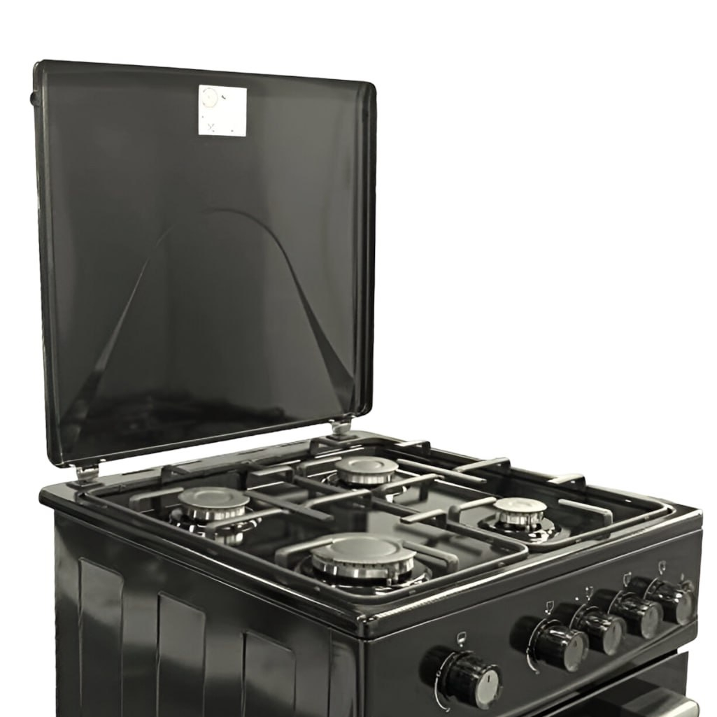 Плита газовая MIU UNO 52S, УТ-00002816, цвет черный, объем духовки 52.8 л, откидная дверца