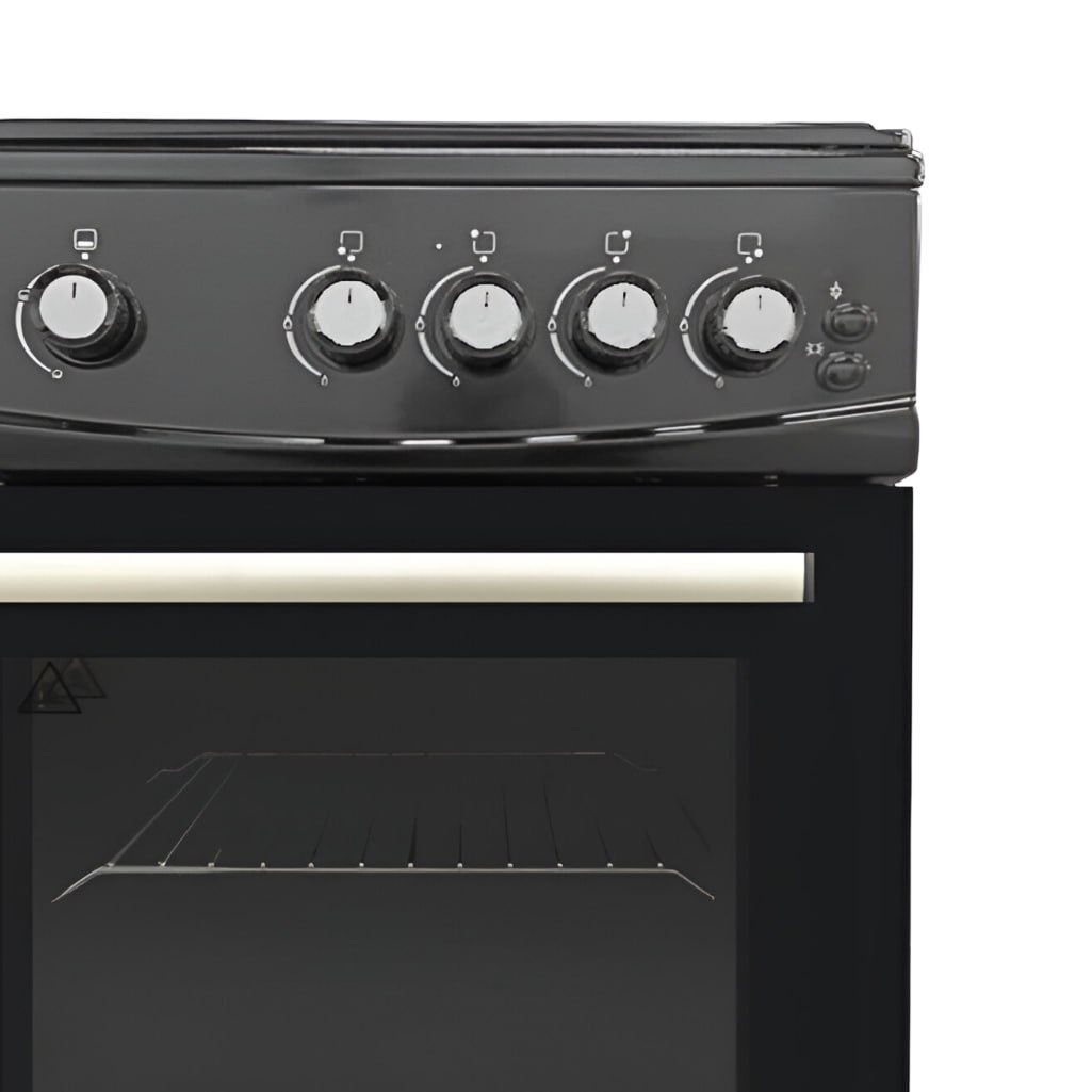 Плита газовая MIU UNO 52S, УТ-00002816, цвет черный, объем духовки 52.8 л, откидная дверца