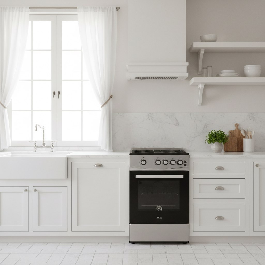 Плита комбинированная MIU UNO 51S, цвет серый, объем электродуховки 52.8 л, откидная дверца