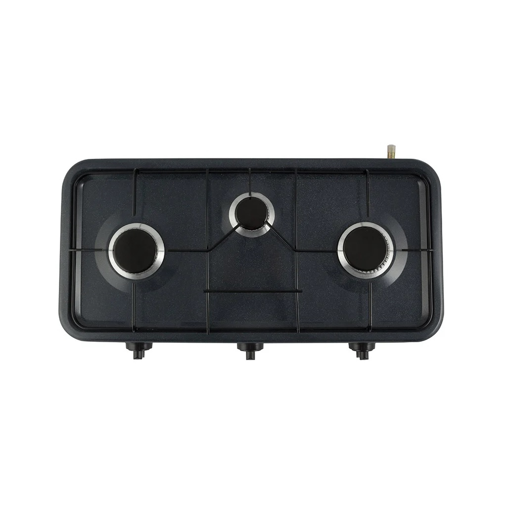 Плита газовая настольная Homestar HS-1203, 212165, 3 конфорки, цвет серый