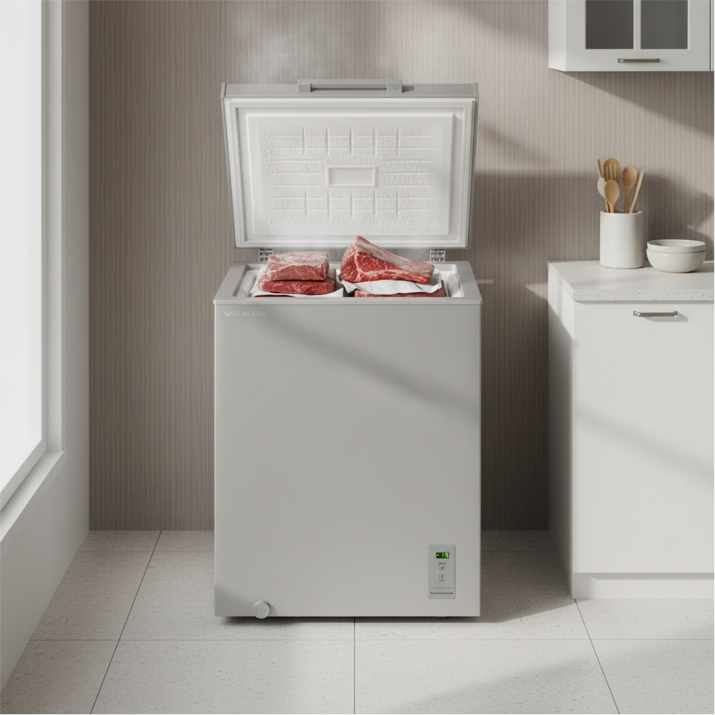 Морозильный ларь Willmark CF-190IDG, объем 150 л, цвет серый, ручная разморозка