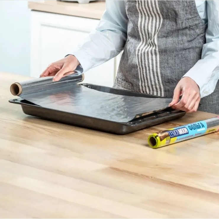 Фольга алюминиевая Lemon Moon, Толстая и Жаропрочная, 14 мкм, ширина 44 см, длина 10 м 