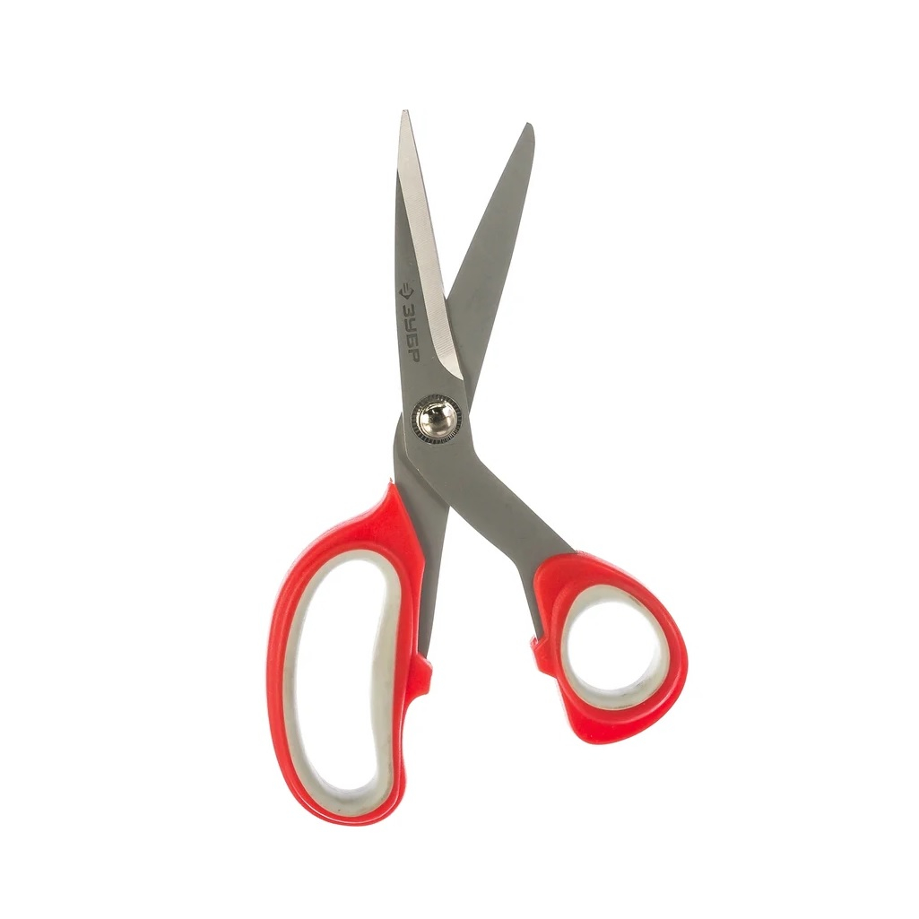 Ножницы хозяйственные Зубр Мастер 40442-19, изогнутые, длина 190 мм