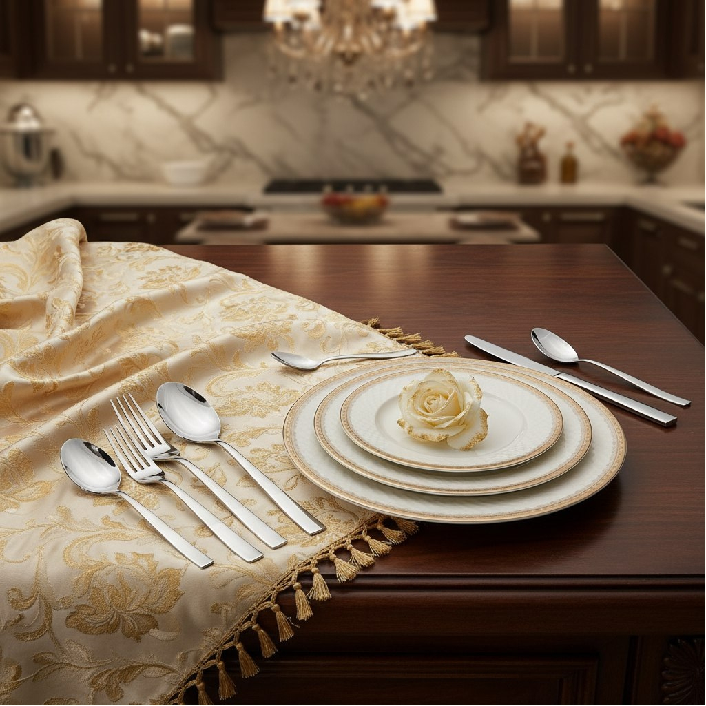 Набор столовых приборов Daniks Alta, нержавеющая сталь, в упаковке 24 предмета