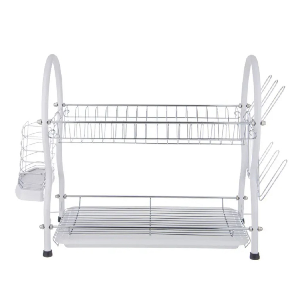 Сушилка для посуды Agness 917-050 с поддоном, белая 25х38х41 см