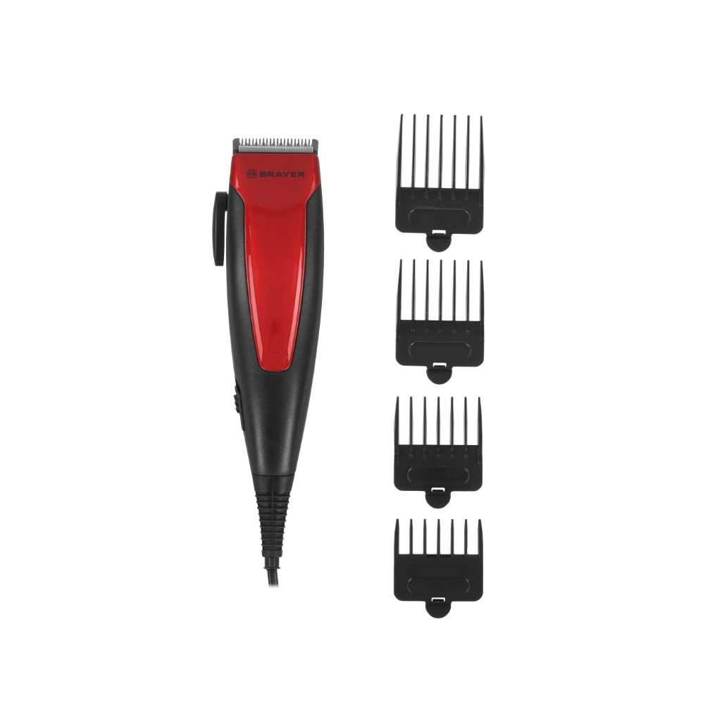 Машинка для стрижки Brayer BR3431, 4 насадки, фиксированные и подвижные лезвия из нержавеющей стали