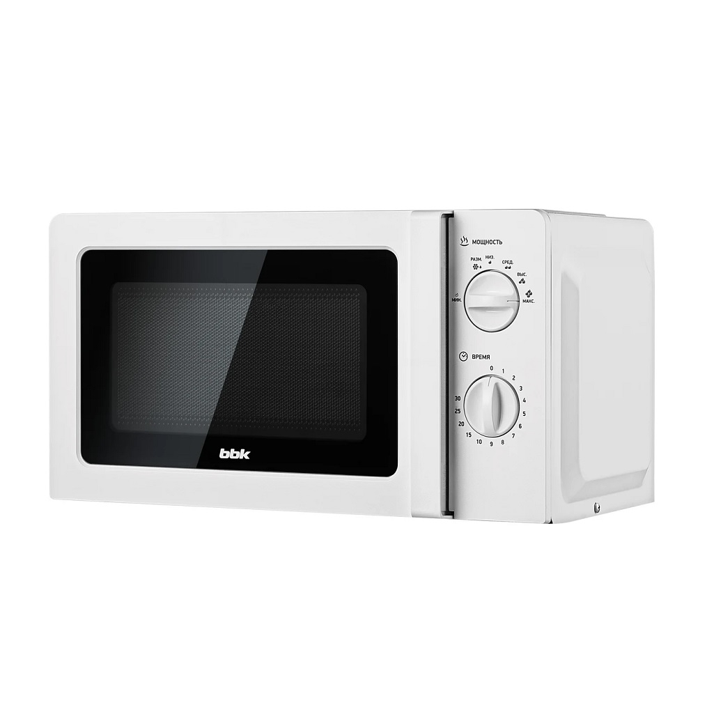Печь микроволновая BBK 20MWS-777M/W, 20 л, 1150 Вт, механическое управление, белая