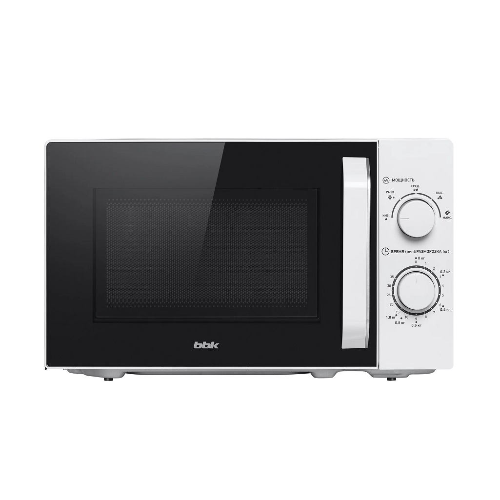 Печь микроволновая BBK 20MWS-777M/W, 20 л, 1150 Вт, механическое управление, белая