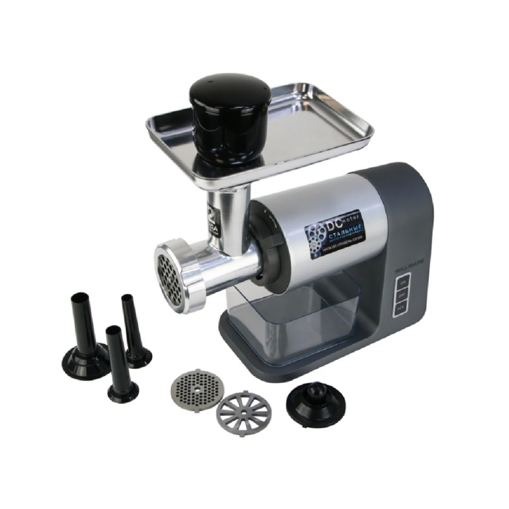 Мясорубка электрическая Willmark WMG-3672GS, пластик, 2000 Вт, серый