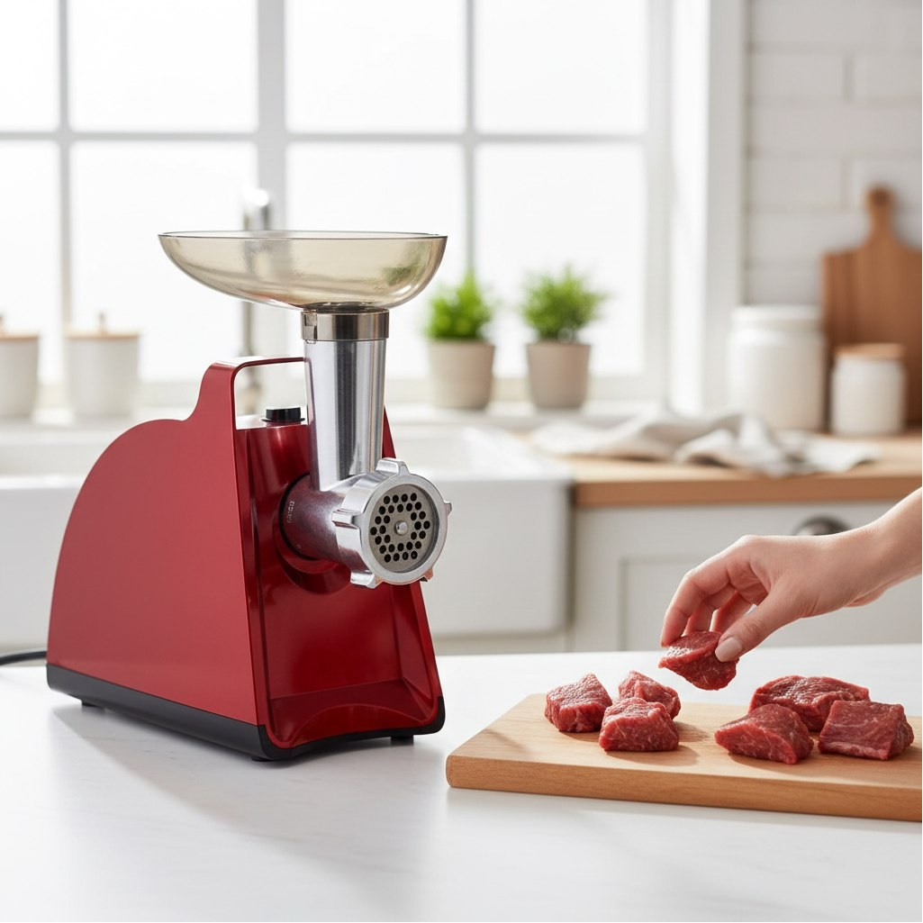 Мясорубка электрическая Willmark WMG-2000R, пластик, 2000 Вт, красный