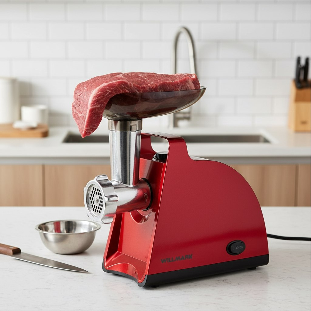 Мясорубка электрическая Willmark WMG-2000R, пластик, 2000 Вт, красный