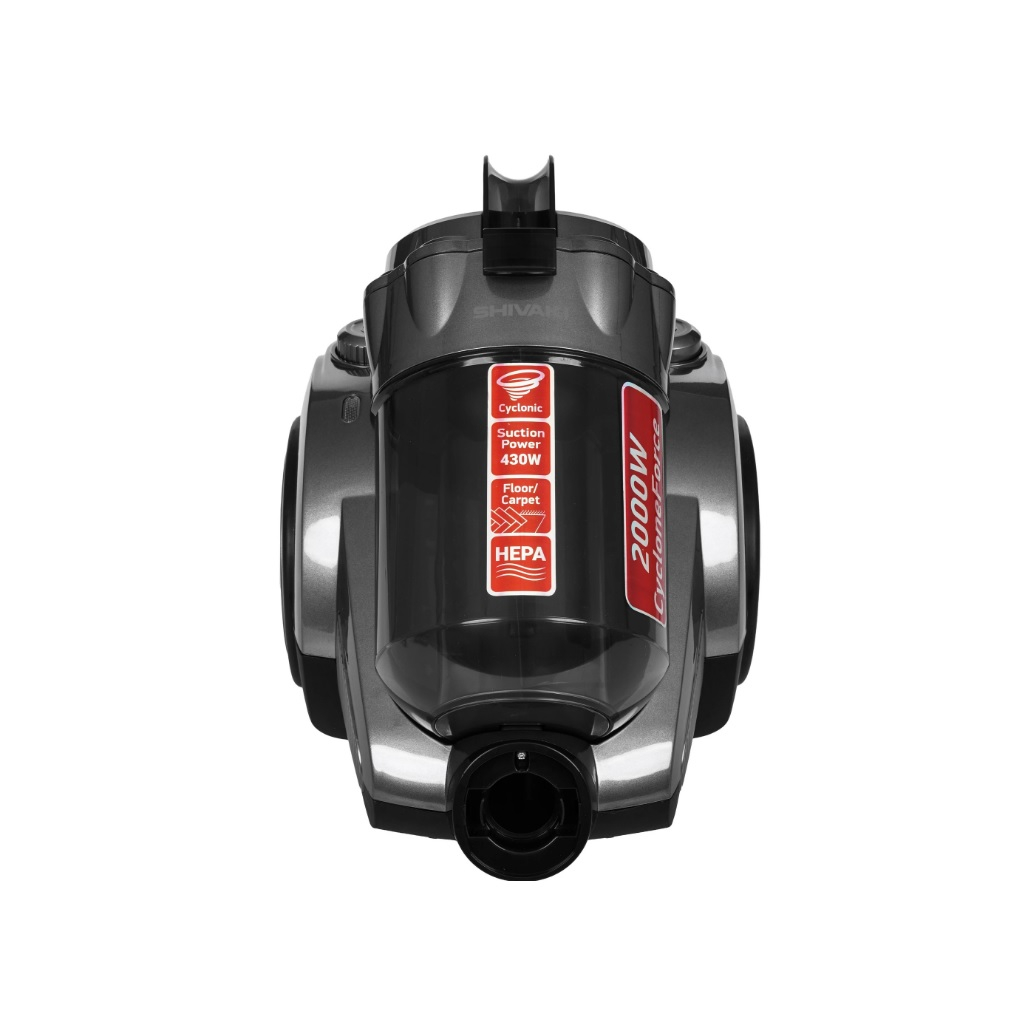 Пылесос Shivaki VCC 0220, серый, 2.5 л, всасывание 430 Вт, общая мощность 2000 Вт