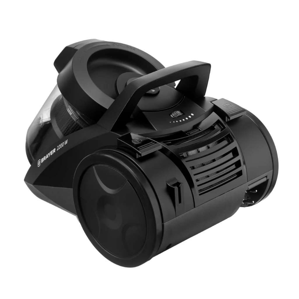 Пылесос циклонного типа Brayer BR4204, черный, 4 л, всасывание 420 Вт, общая мощность 2200 Вт