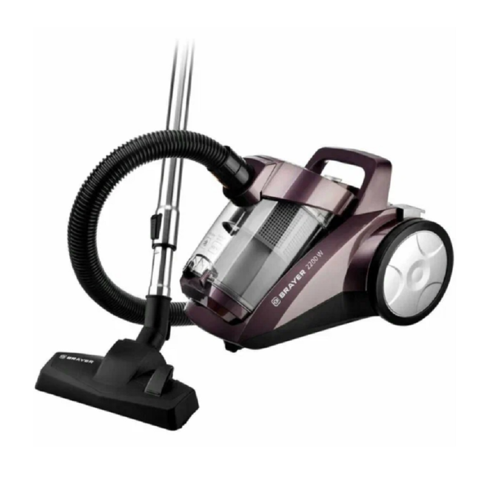 Пылесос циклонного типа Brayer BR4205, сиреневый, 4 л, всасывание 420 Вт, общая мощность 2200 Вт