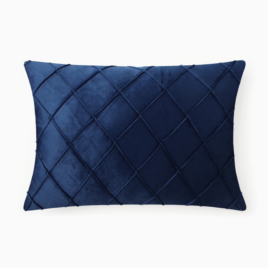 Подушка декоративная Этель Соло 10766716, велюр, синтепон, синий, 30х50 см