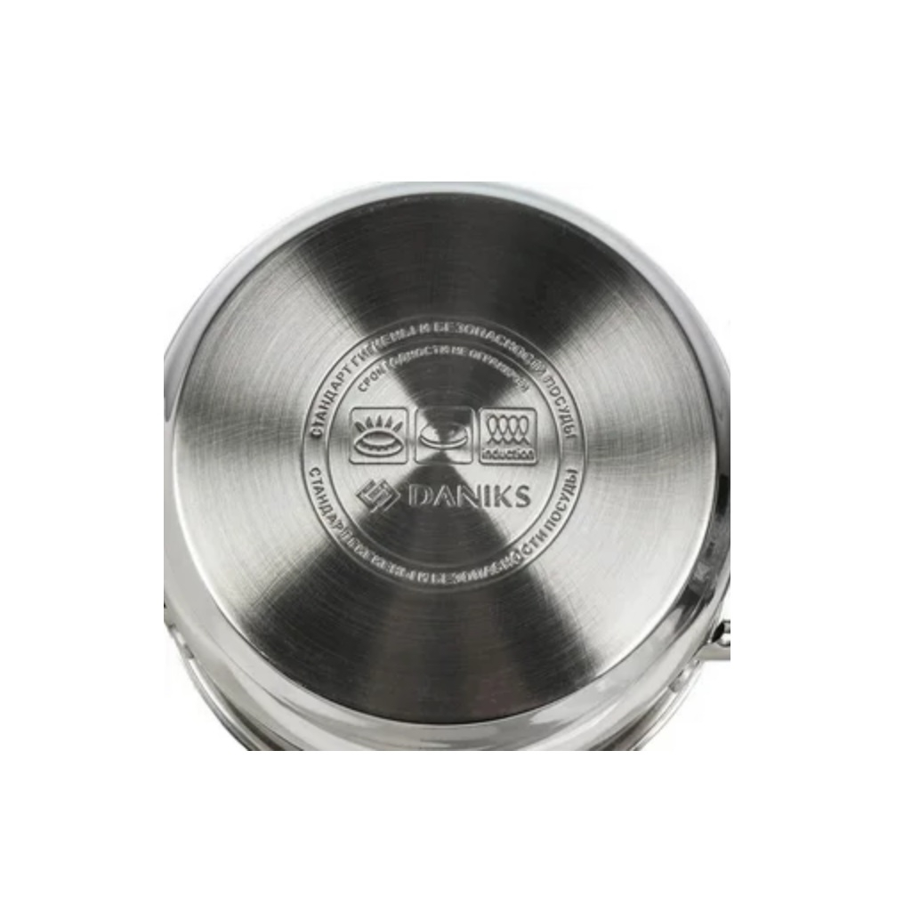 Набор посуды Daniks Nara GS-01413-6PC-2, нержавеющая сталь, 6 предметов, кастрюли 2.1, 2.9, 3.9 л, индукция