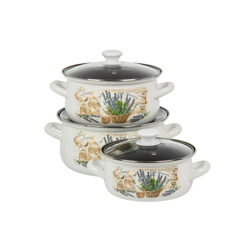 Набор эмалированных кастрюль Керчь Сбор трав-1-Экстра 2л, 3л, 4л