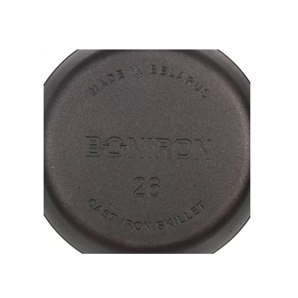 Сковорода чугунная Boniron, 260х200 мм, В260/200, 3 л, без крышки, индукция, черный