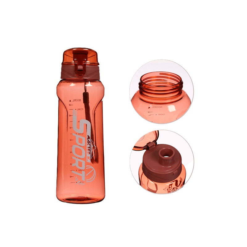 Бутылка для воды SPORT красная 800 мл 48х76х230 мм 9934104