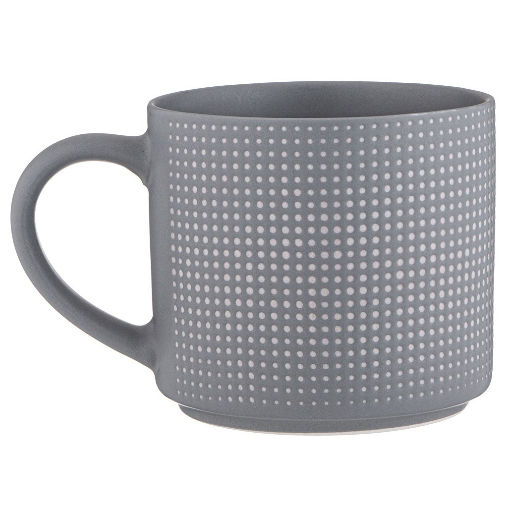 Кружка Lefard Break Time, серая, в горошек, фарфор, 470 мл, 260-964 