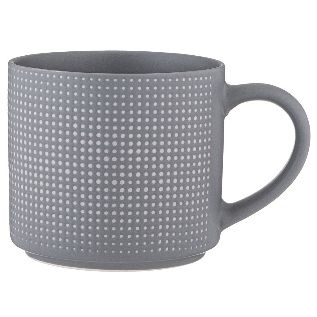 Кружка Lefard Break Time, серая, в горошек, фарфор, 470 мл, 260-964 