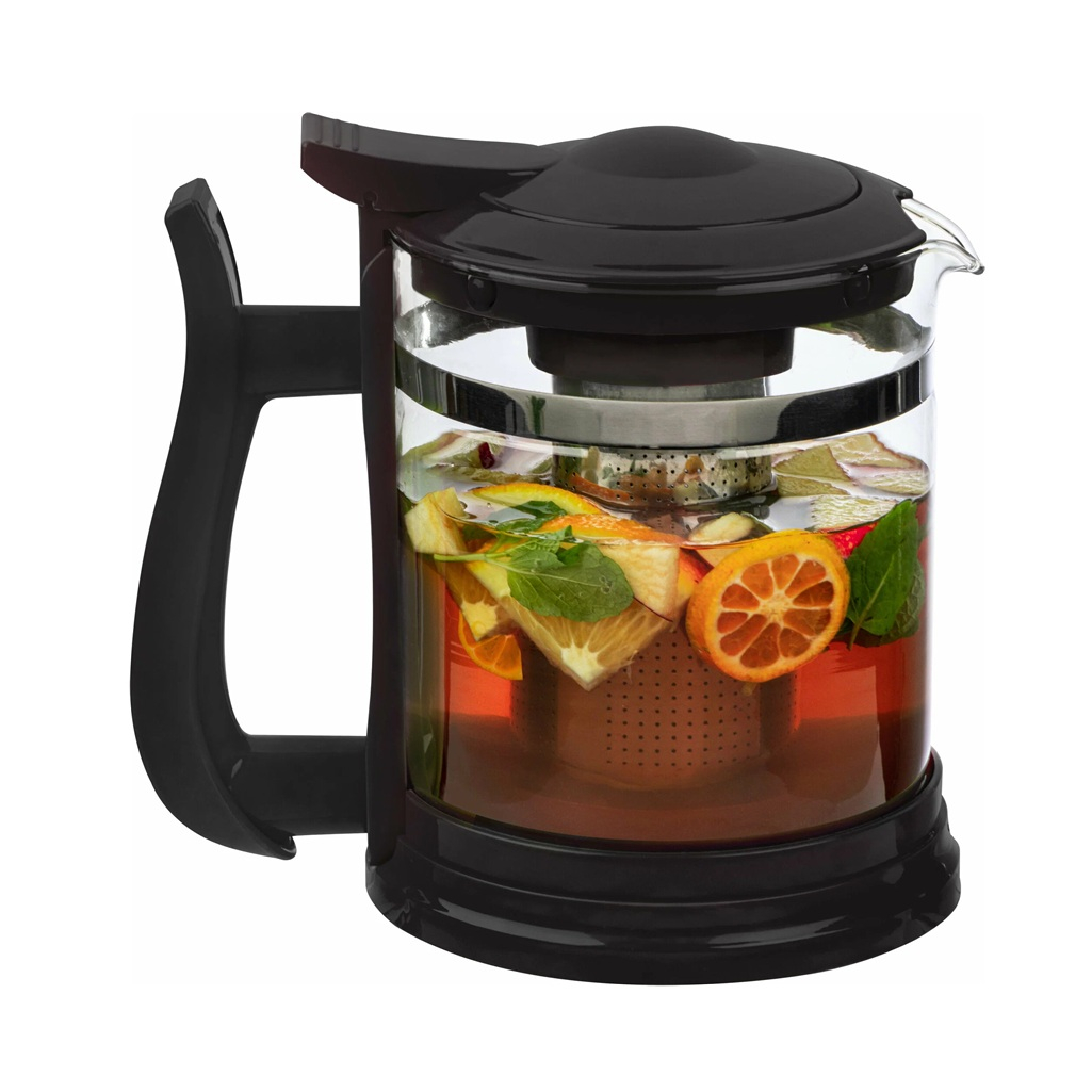 Чайник заварочный Mallony Fabriano с фильтром, стекло, пластик, 1.6 л