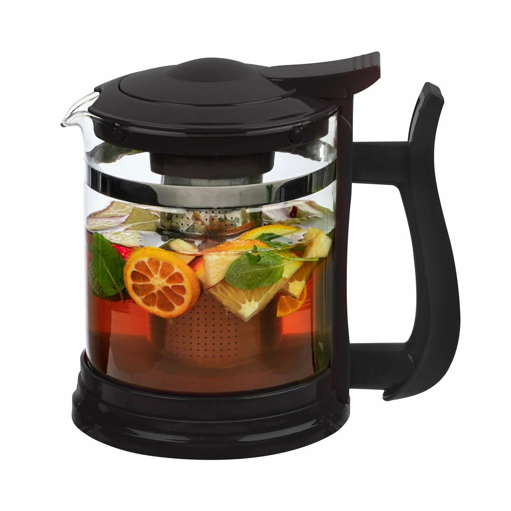 Чайник заварочный Mallony Fabriano с фильтром, стекло, пластик, 1.6 л