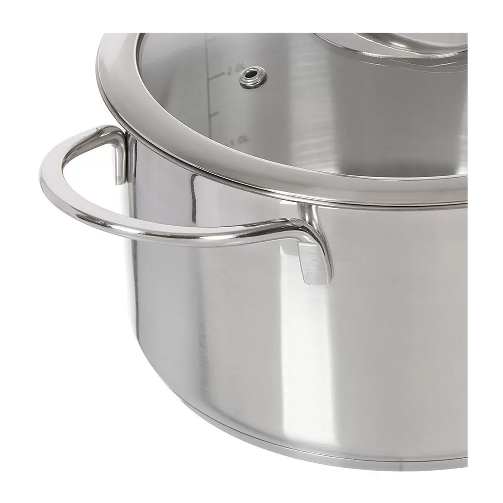 Кастрюля Daniks Бонн GS-01319-16CA с крышкой, нержавеющая сталь, индукция, 1.8 л