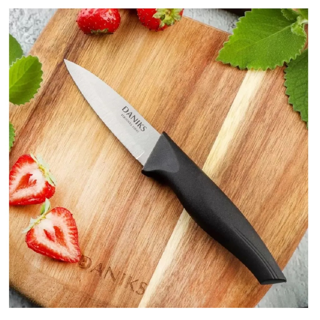 Нож кухонный Daniks Easy New YW-A337-PA, для овощей, нержавеющая сталь, 8.5 см
