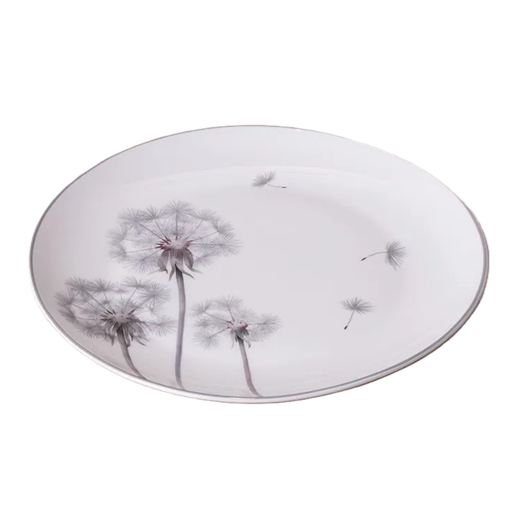 Тарелка обеденная Lefard Dandelion, круглая, фарфор, белая, 25.5 см
