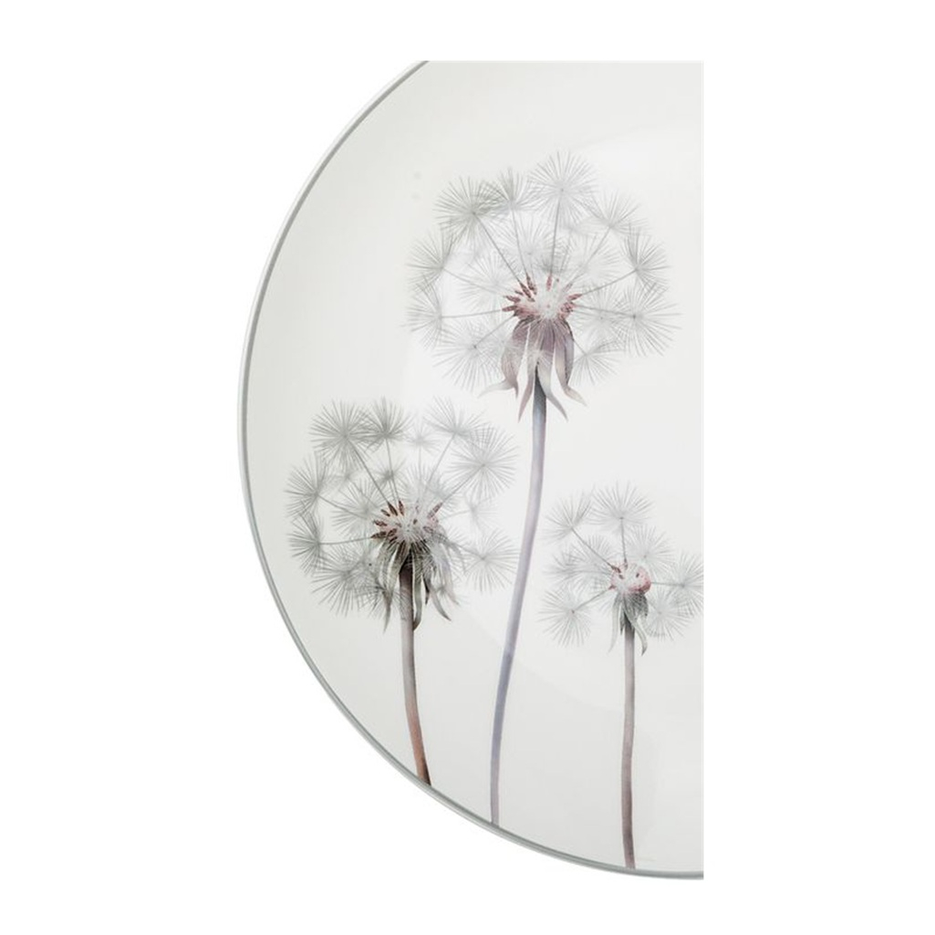 Тарелка обеденная Lefard Dandelion, круглая, фарфор, белая, 25.5 см