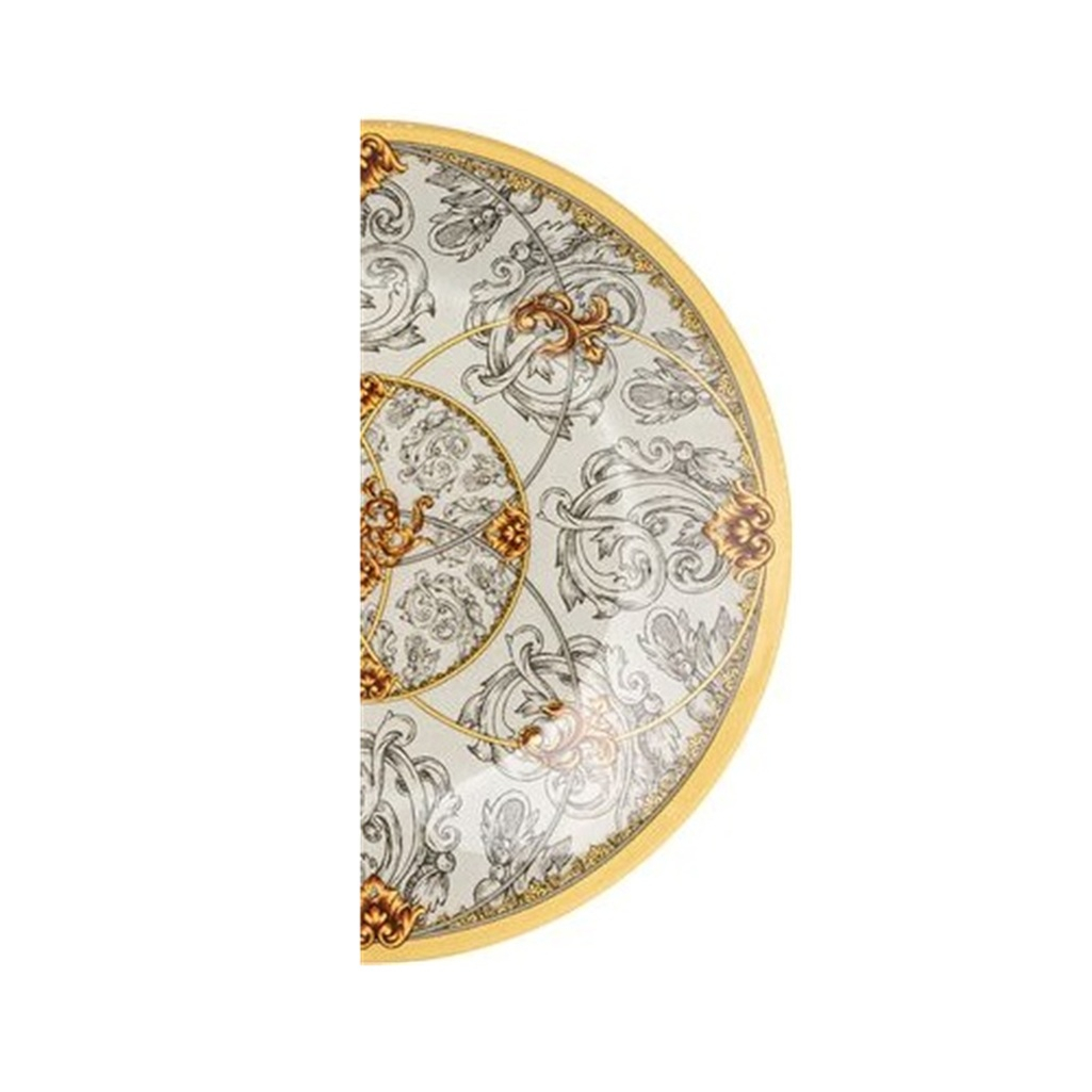 Тарелка десертная Lefard Monogram, круглая, стекло, золотая, 20 см