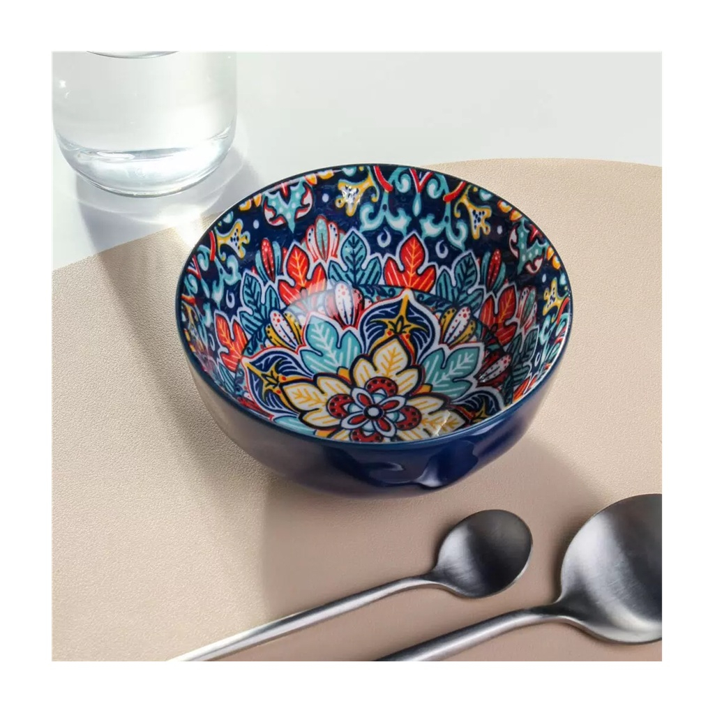 Салатник Самарканд Y4-9759, керамика, синий, 6.5х12.5 см, 0.37 л