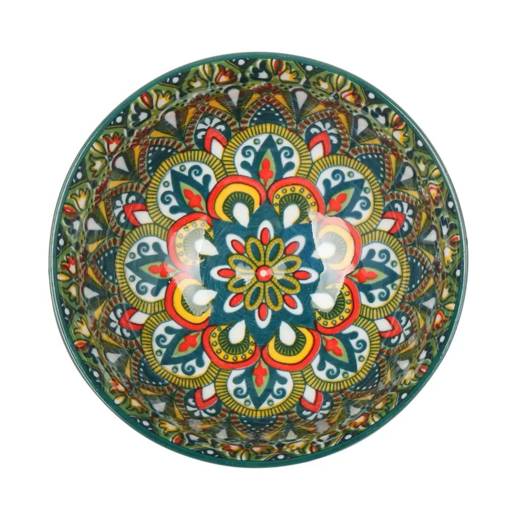 Салатник Самарканд Y4-9773, керамика, зеленый, 7.5х15 см, 0.64 л