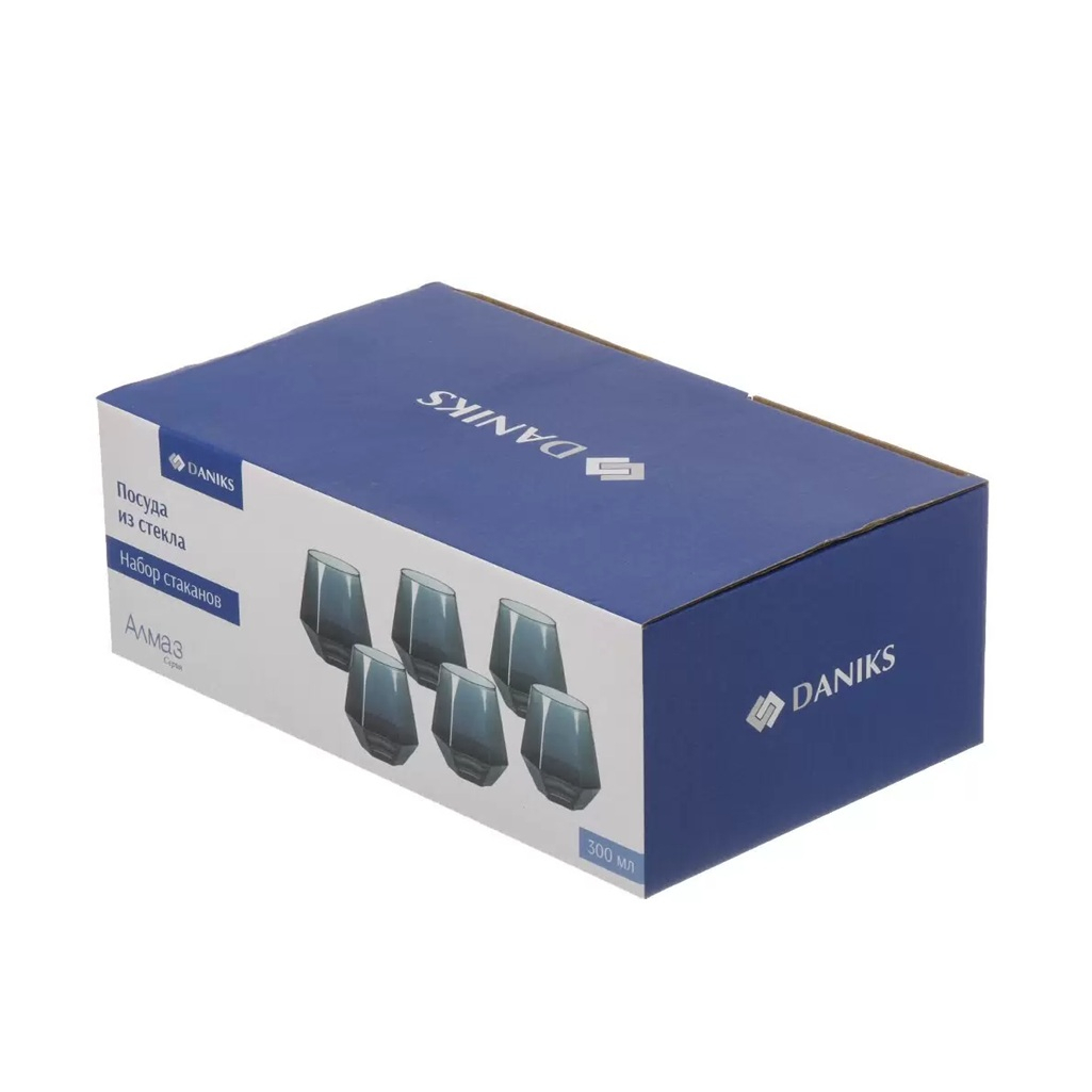 Набор стаканов Daniks Алмаз SW02-6, стекло, 300 мл, в упаковке 6 шт