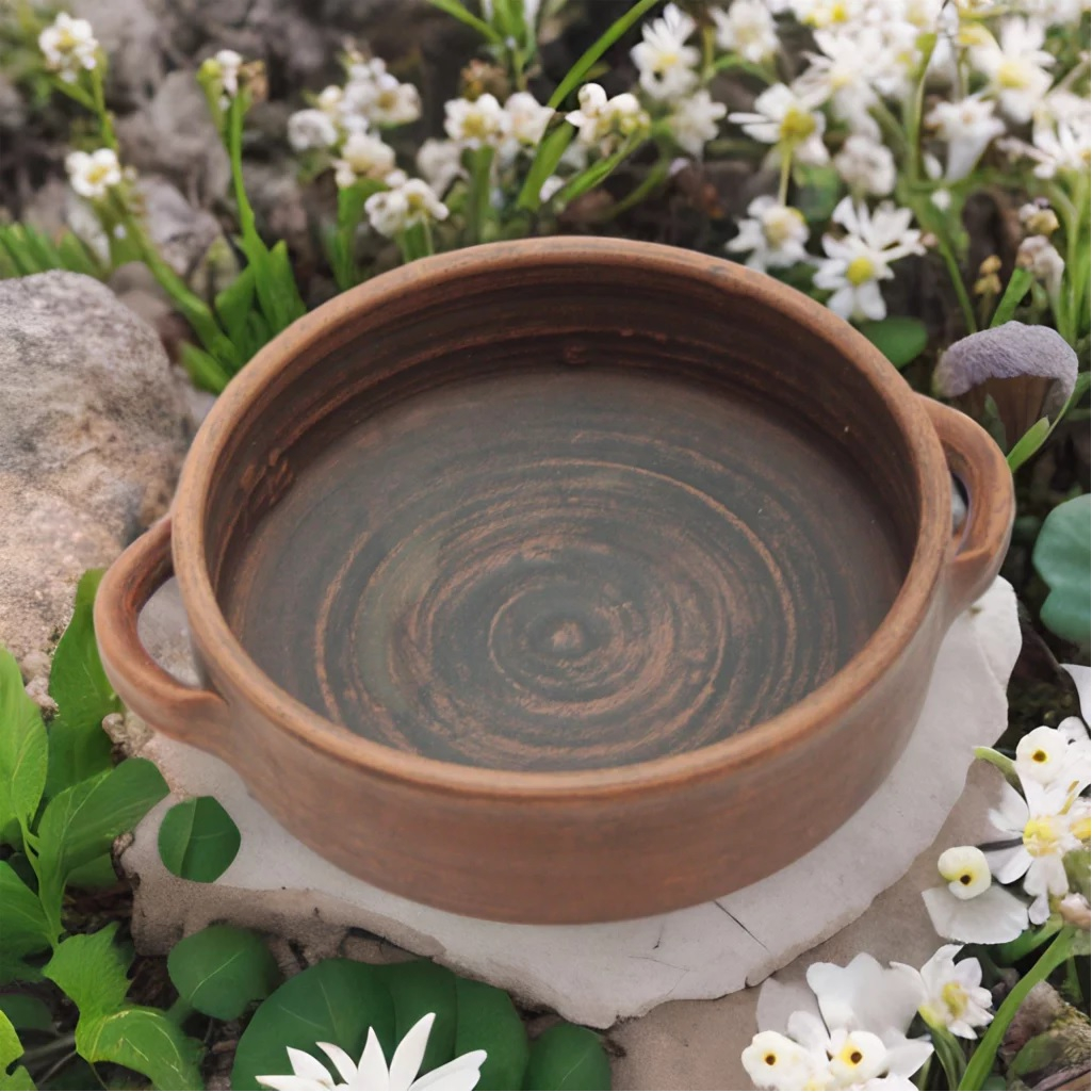 Сковорода Семейная Р3978, диаметр 250 мм, объем 2 л, красная глина, без глазури, без крышки