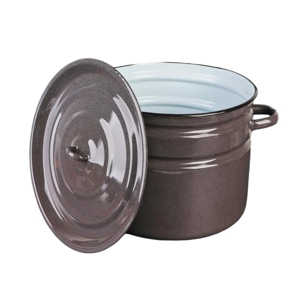 Бак-кастрюля 16 литров Керченский металлургический завод 42804-262/42815-263, эмалированный, без рисунка, с крышкой