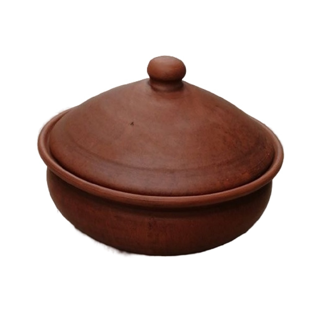 Сковорода с крышкой Р3811, диаметр крышки 26 см, красная глина