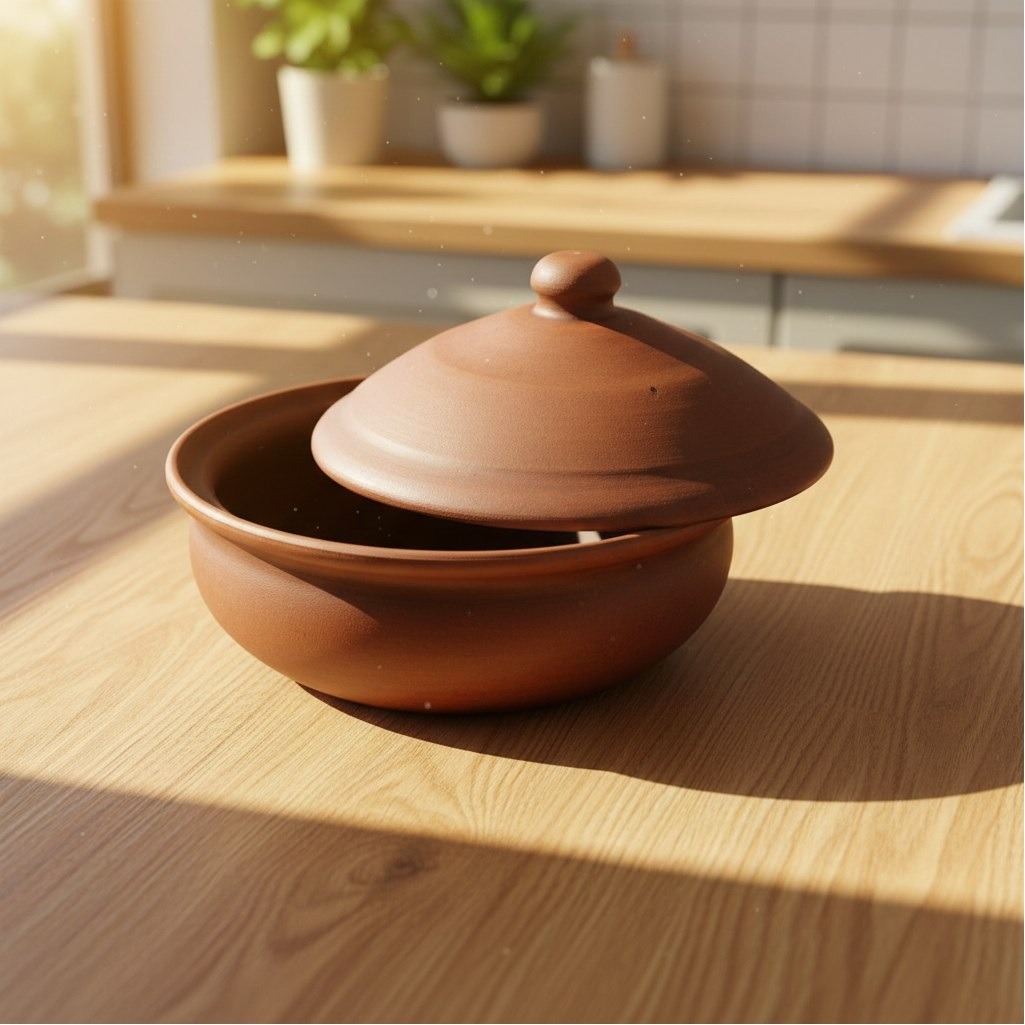 Сковорода с крышкой Р3811, диаметр крышки 26 см, красная глина