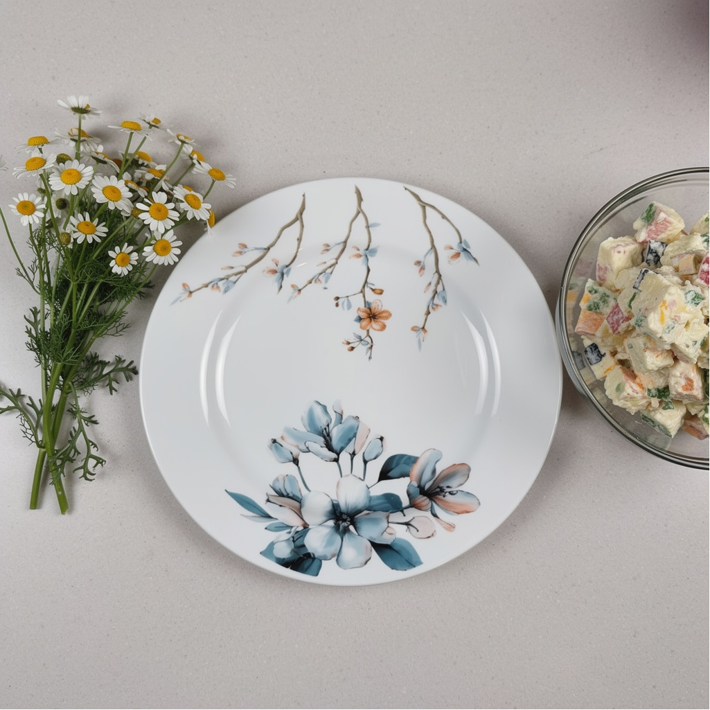 Тарелка Дулевский фарфор, Мгновения весны 11818, фарфор, обеденная, диаметр 20 см