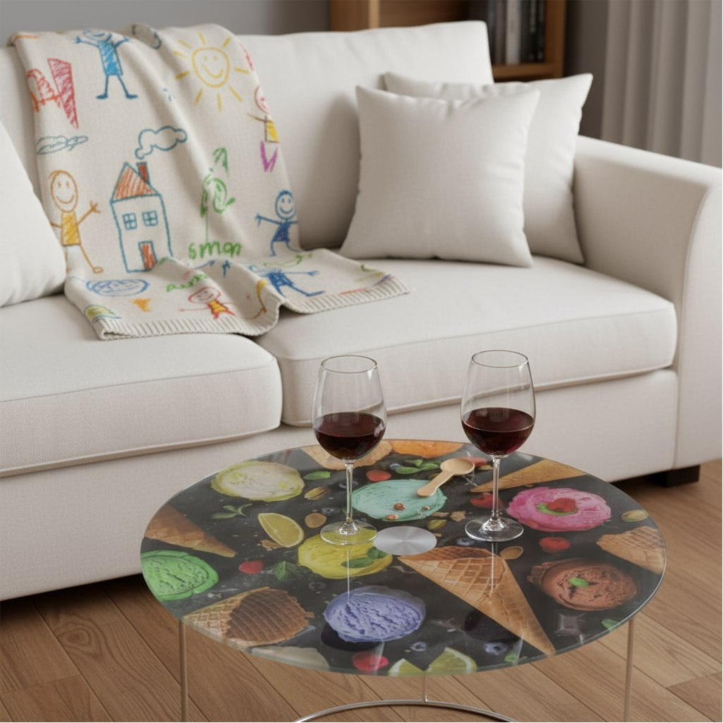 Блюдо для сервировки Daniks 479014, стекло, круглое, вращающееся, мороженое, 30 см