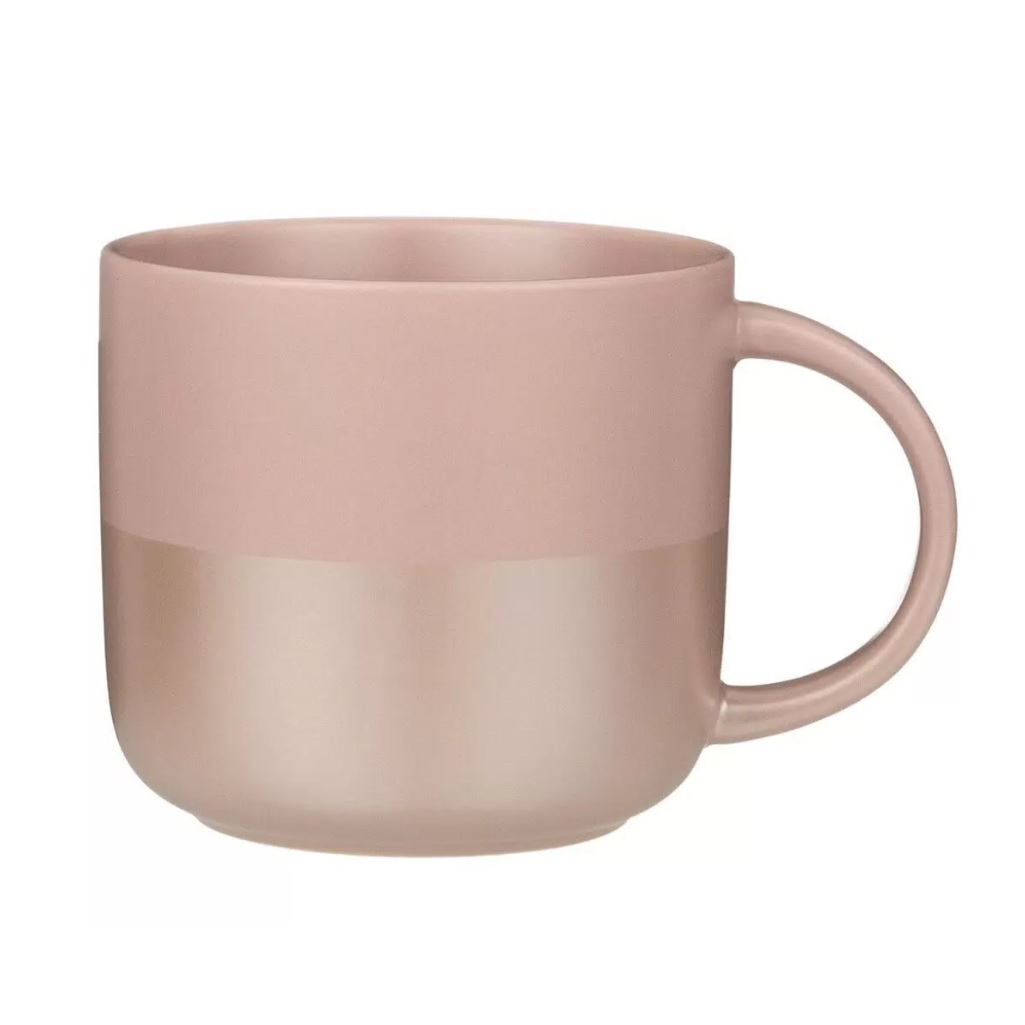 Кружка Bronco Velour 407-139, фарфор, розовая, для холодных и горячих напитков, 440 мл