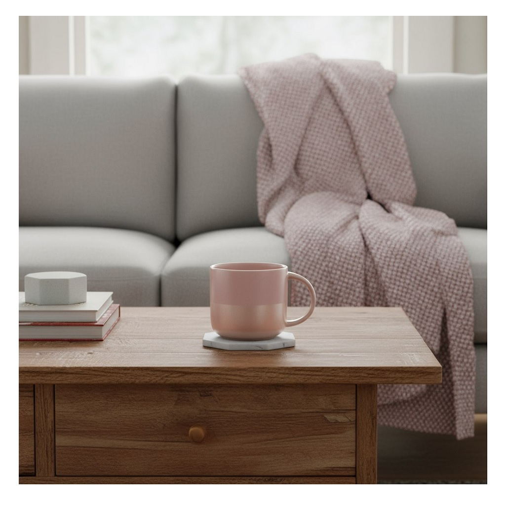 Кружка Bronco Velour 407-139, фарфор, розовая, для холодных и горячих напитков, 440 мл