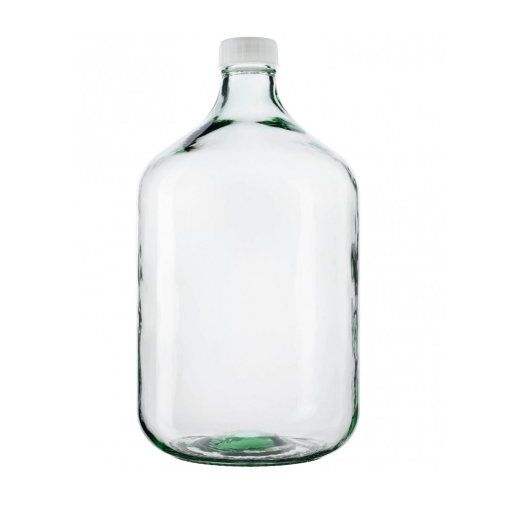 Бутыль винная Казак ТО 58, с крышкой, стеклянная, прозрачная, 15 л