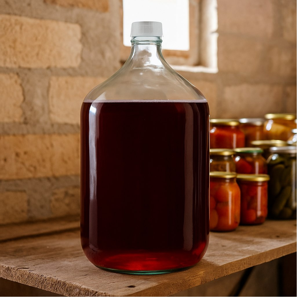 Бутыль винная Казак ТО 58, с крышкой, стеклянная, прозрачная, 15 л