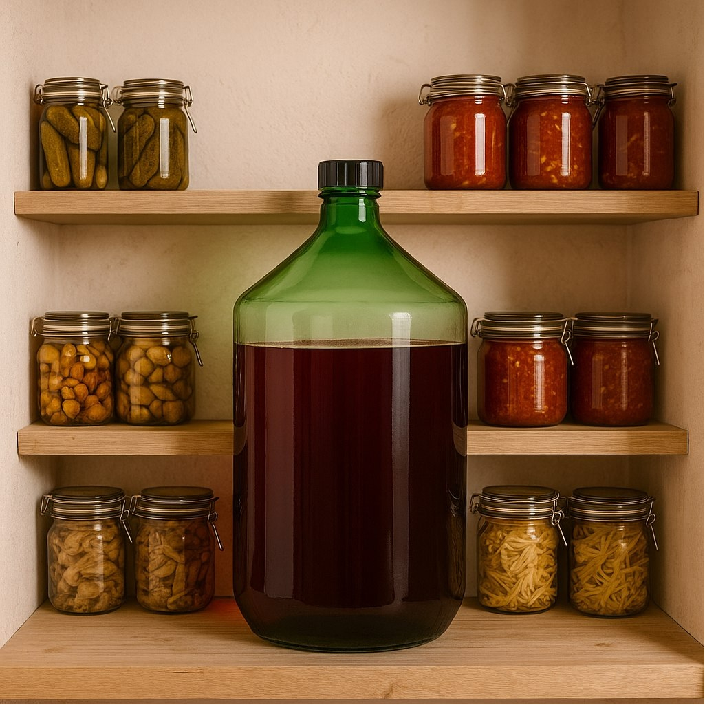 Бутыль винная Казак ТО 58, с крышкой, стеклянная, зеленая, 15 л