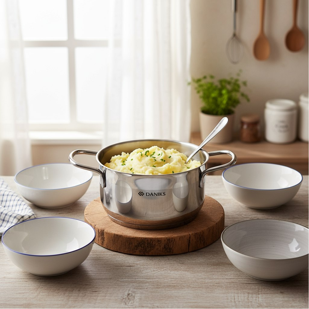 Кастрюля Daniks GS-01363-16CA Нолан, нержавеющая сталь, крышка стекло, индукция, 1.9 л