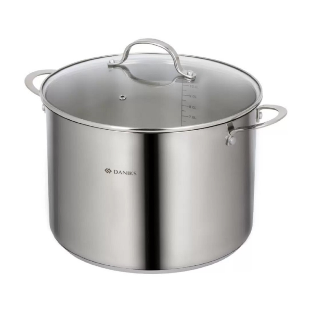Кастрюля Daniks GS-01338-28HCA -12L Профессионал, нержавеющая сталь, индукция, 12 л