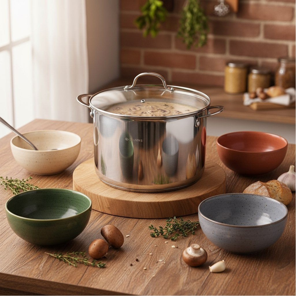 Кастрюля Daniks GS-01338-28HCA -12L Профессионал, нержавеющая сталь, индукция, 12 л