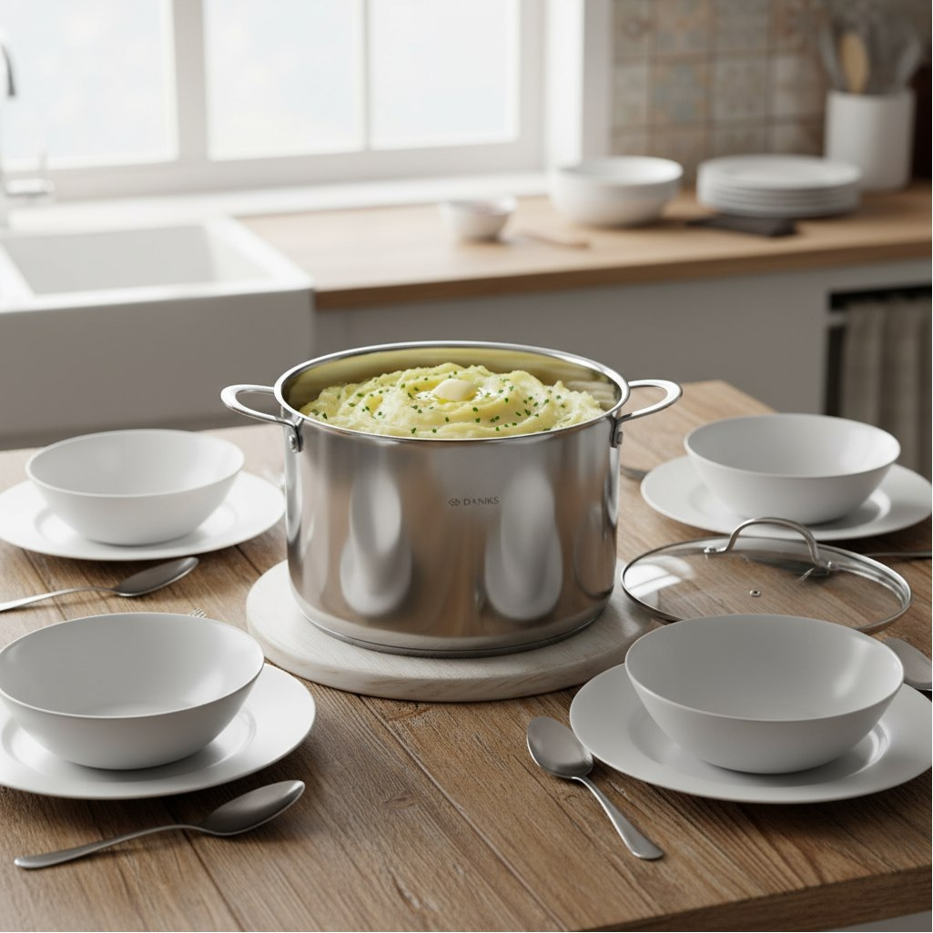 Кастрюля Daniks GS-01338-28HCA -12L Профессионал, нержавеющая сталь, индукция, 12 л